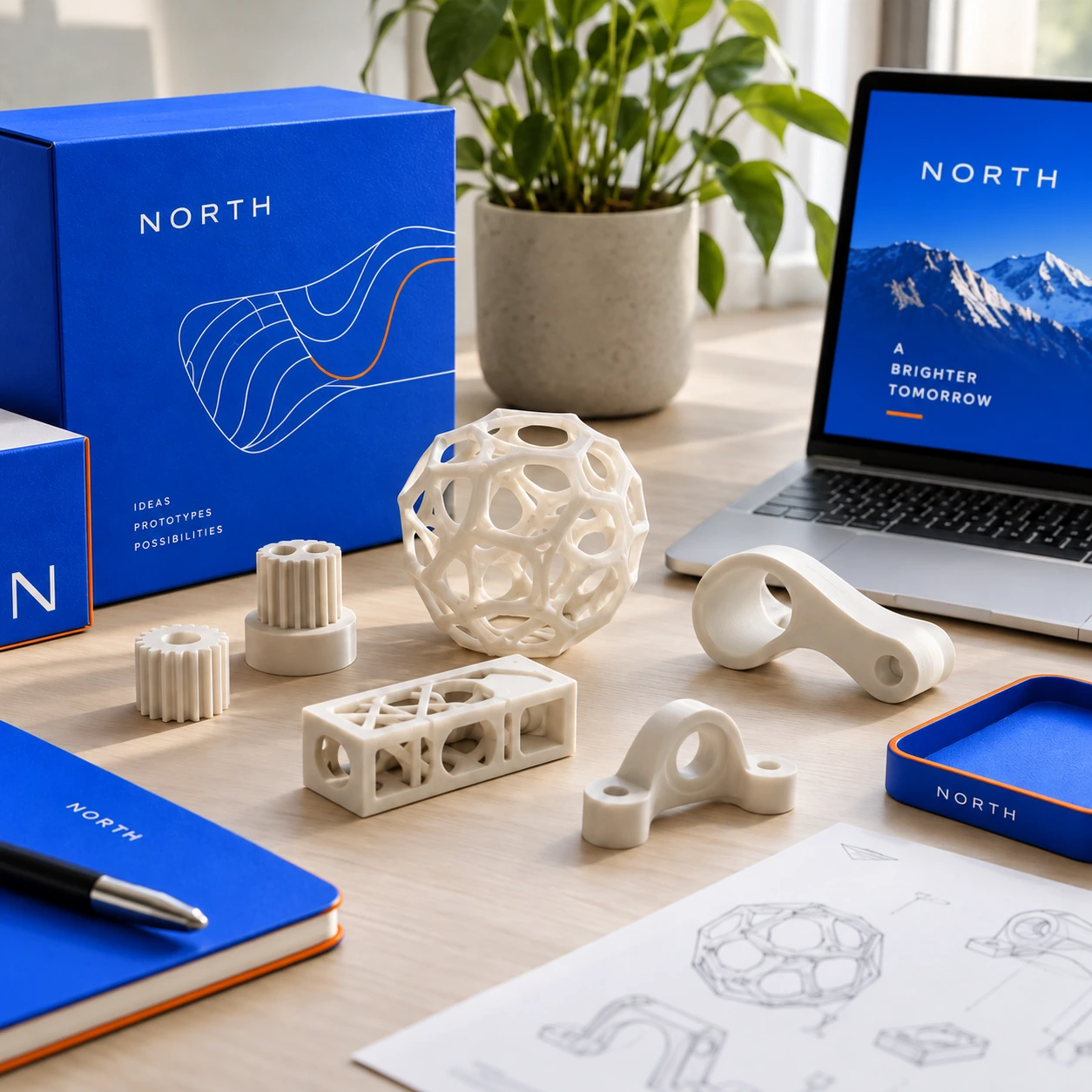 Illustrative 3d-printed brand models