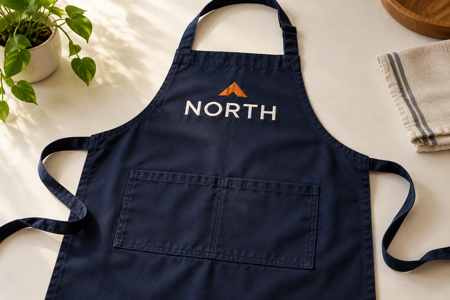 Illustrative branded aprons