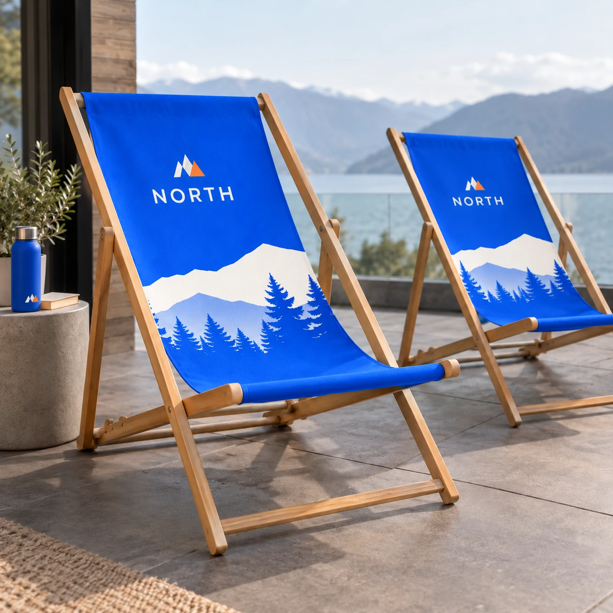 Illustrative branded deckchairs