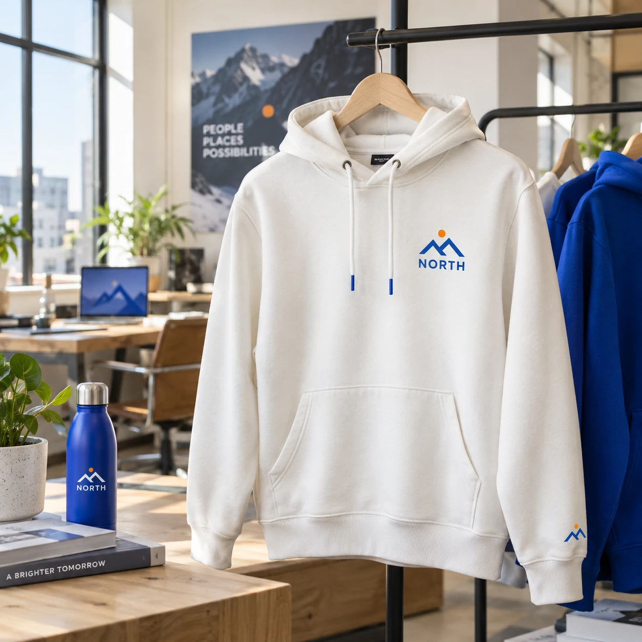 Illustrative branded hoodies