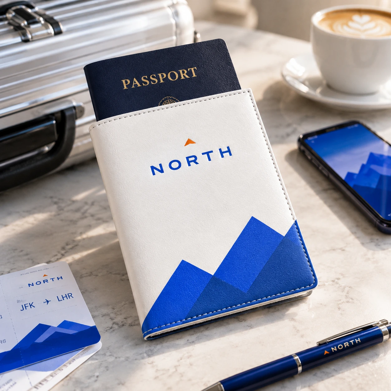 Illustrative branded passport covers