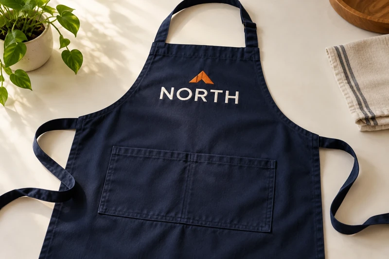 Illustrative branded aprons