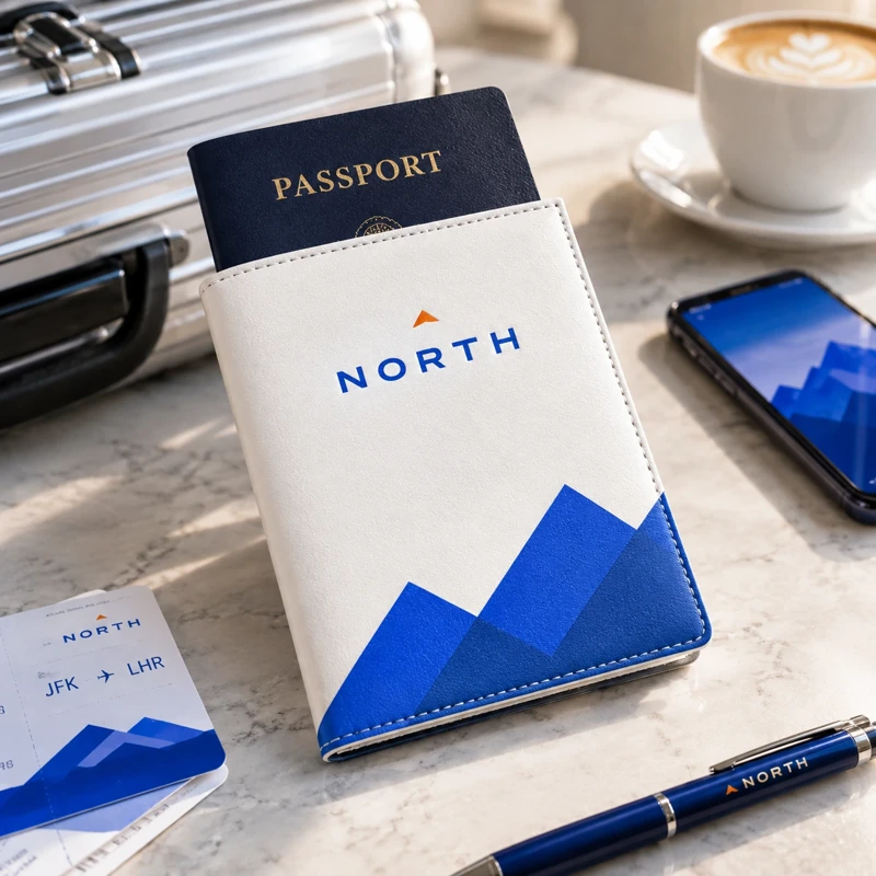 Illustrative branded passport covers