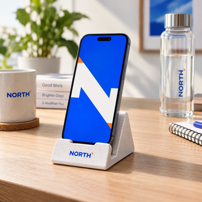 Illustrative branded phone stands