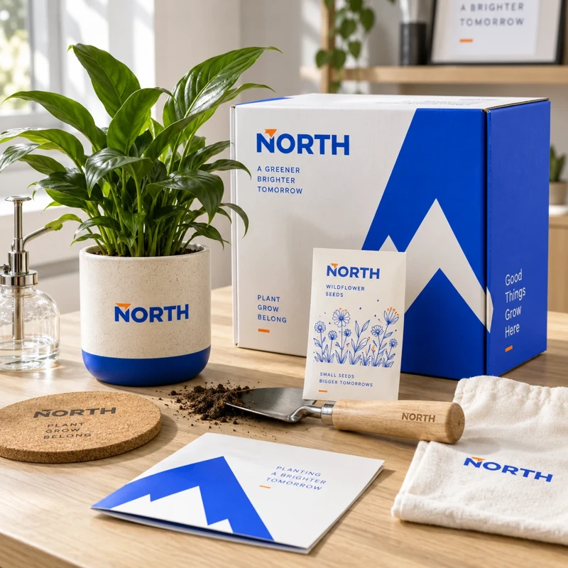 Illustrative branded plant gift kits