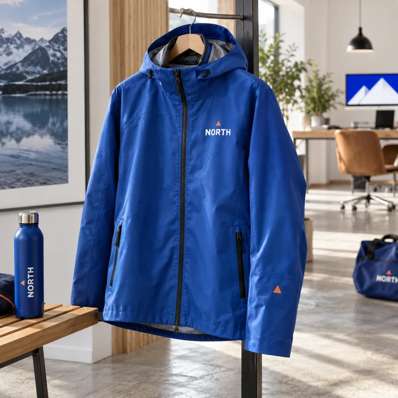 Illustrative branded rainwear