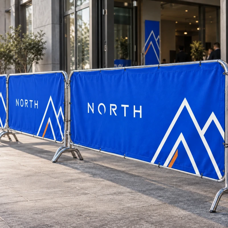 Illustrative crowd-barrier covers