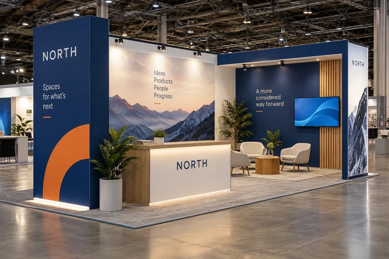 Illustrative custom exhibition booths