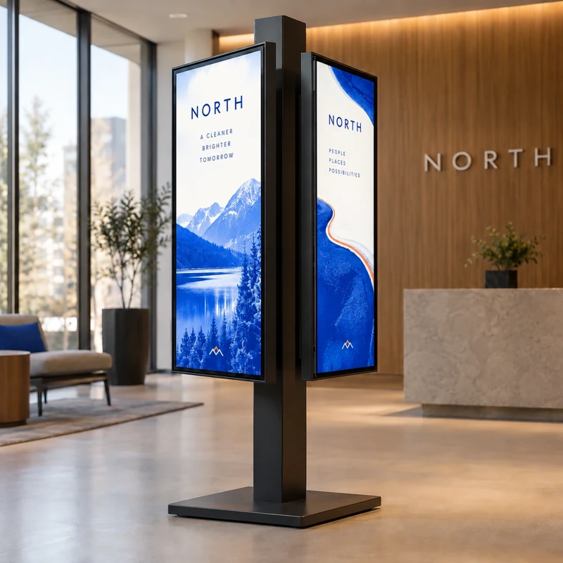 Illustrative double-sided digital displays