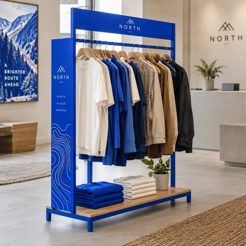 Illustrative garment display racks
