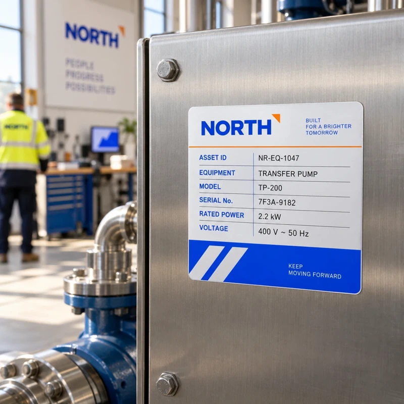 Illustrative industrial identification labels