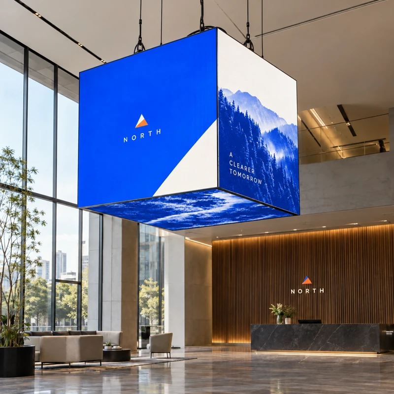 Illustrative led cube displays
