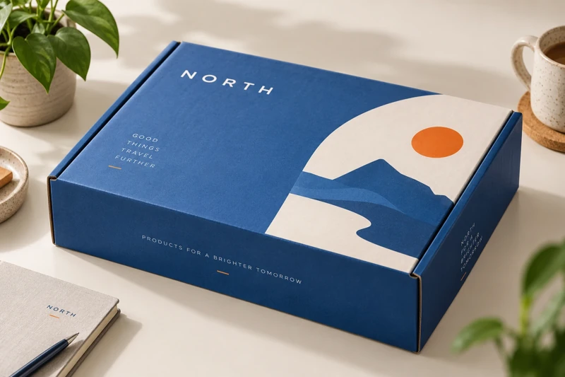 Illustrative mailer boxes