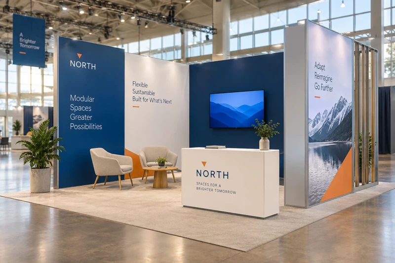 Illustrative modular exhibition booths