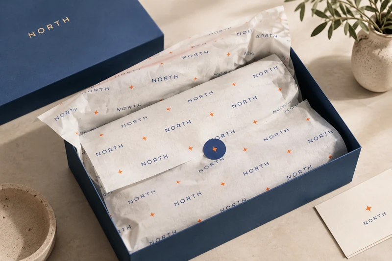 Illustrative printed tissue paper