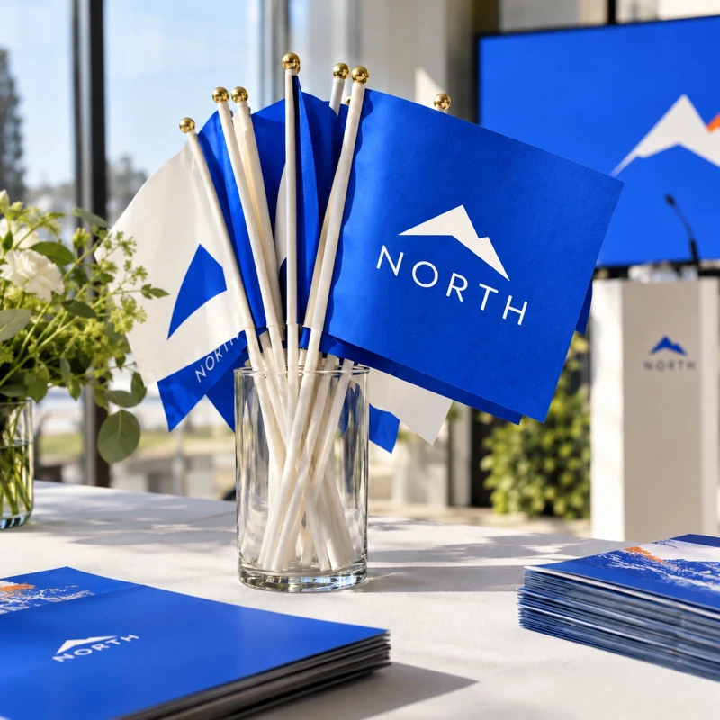 Illustrative promotional hand flags