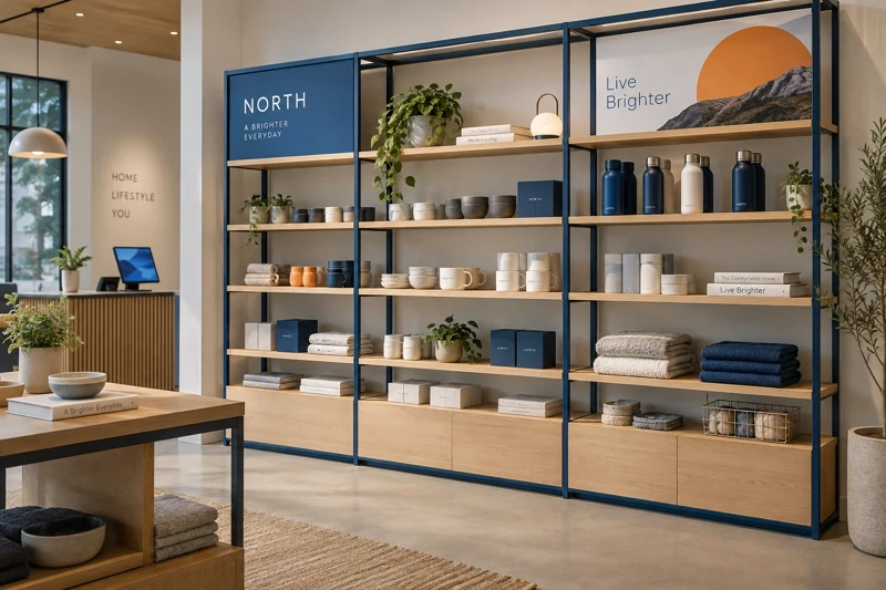 Illustrative retail shelving units
