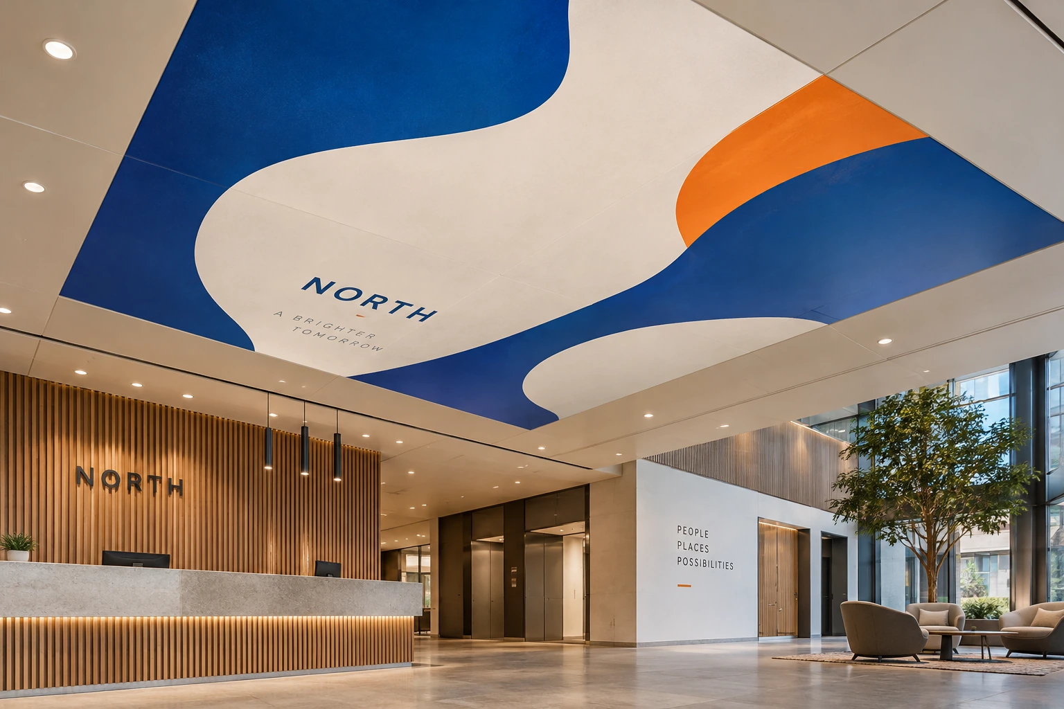 Illustrative ceiling graphics