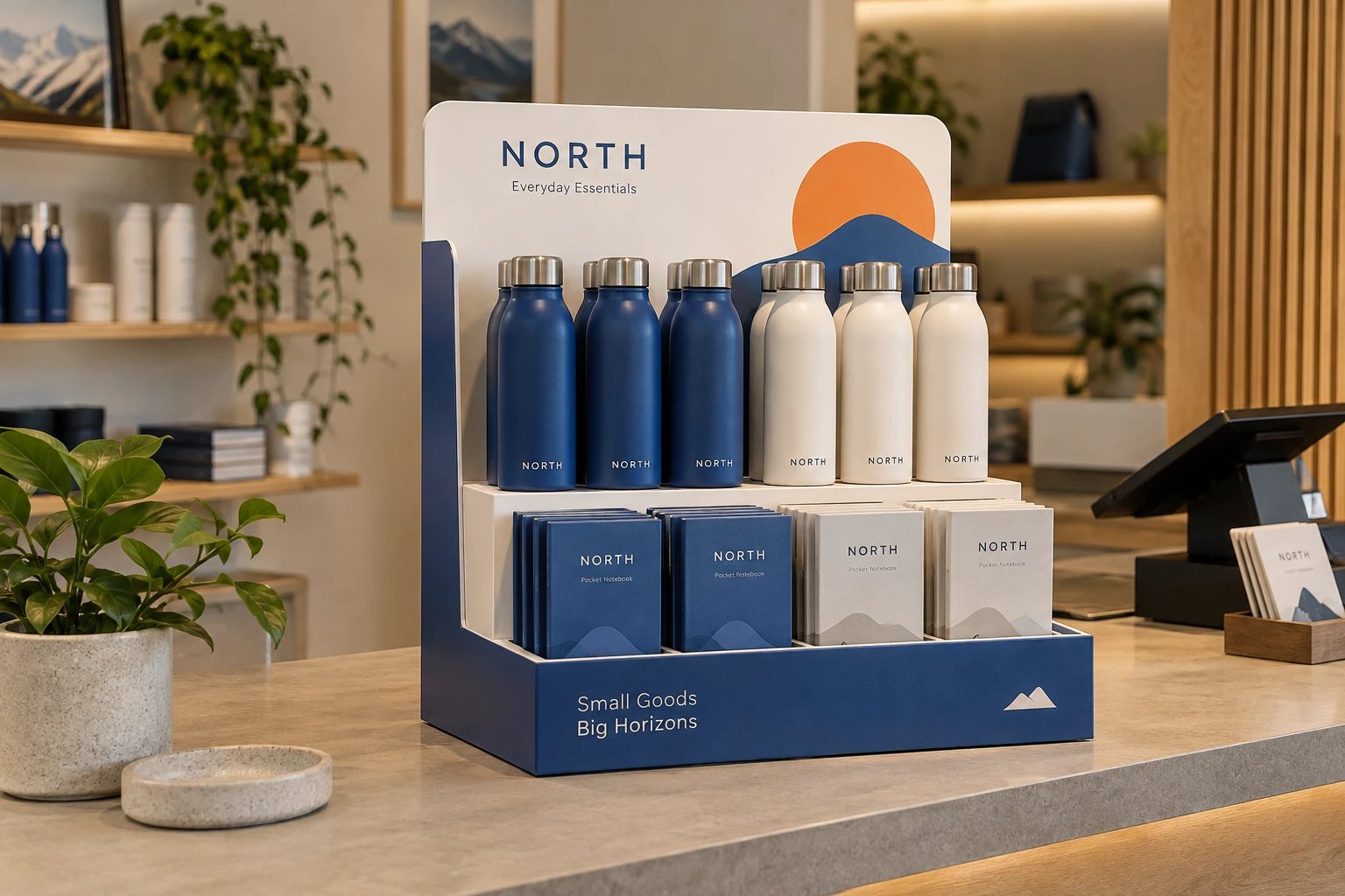Illustrative countertop product displays