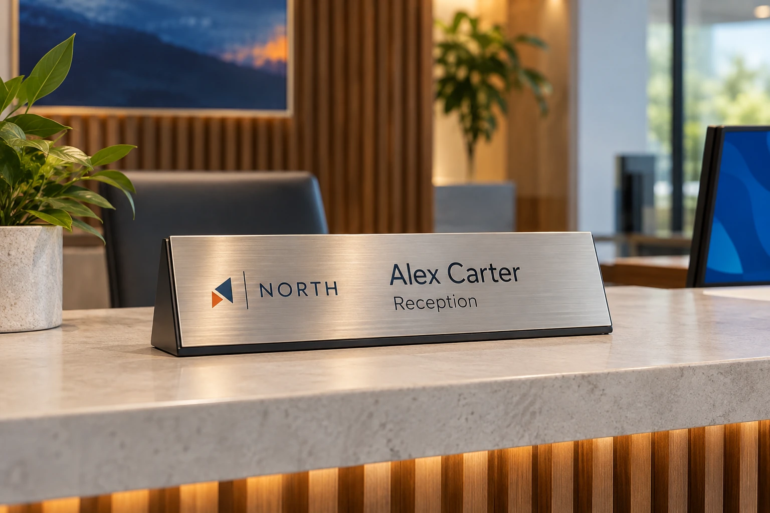 Illustrative desk nameplates