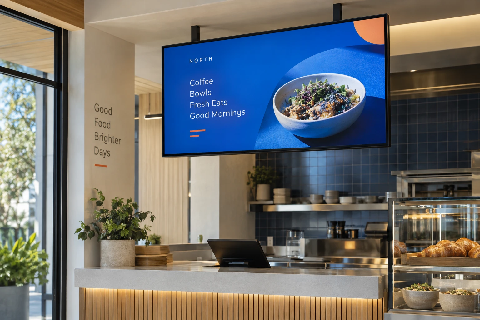Illustrative digital menu displays