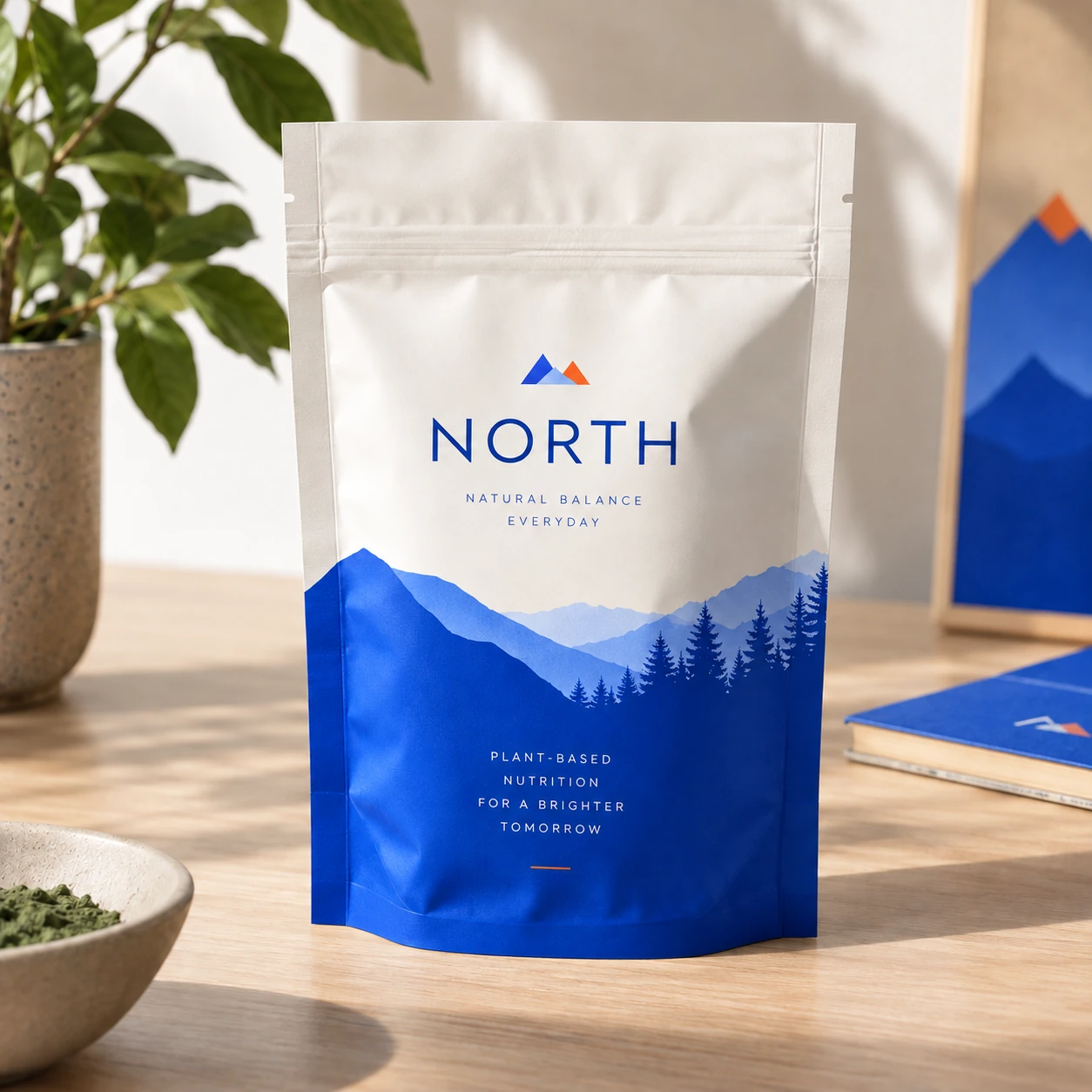 Illustrative flat packaging pouches