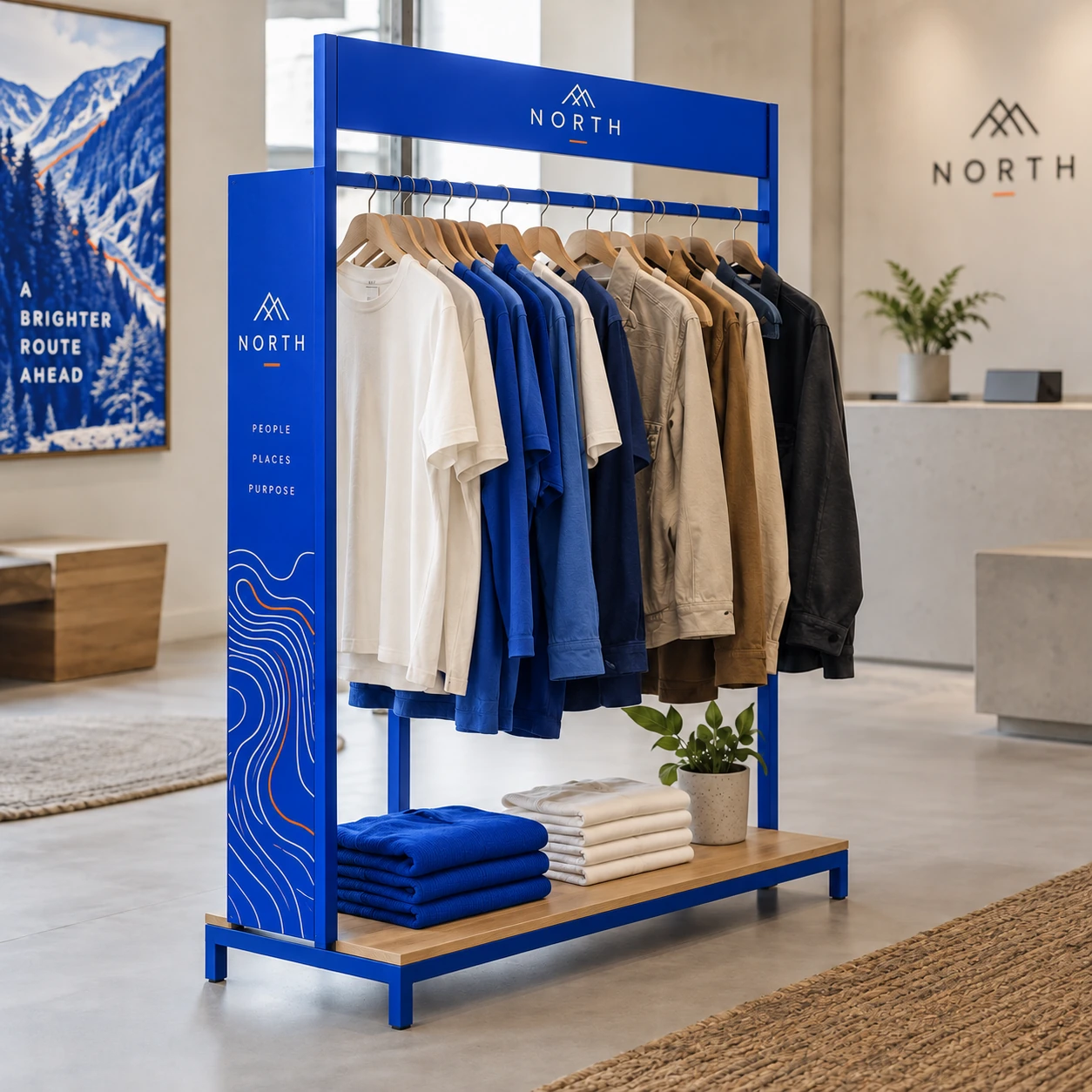 Illustrative garment display racks