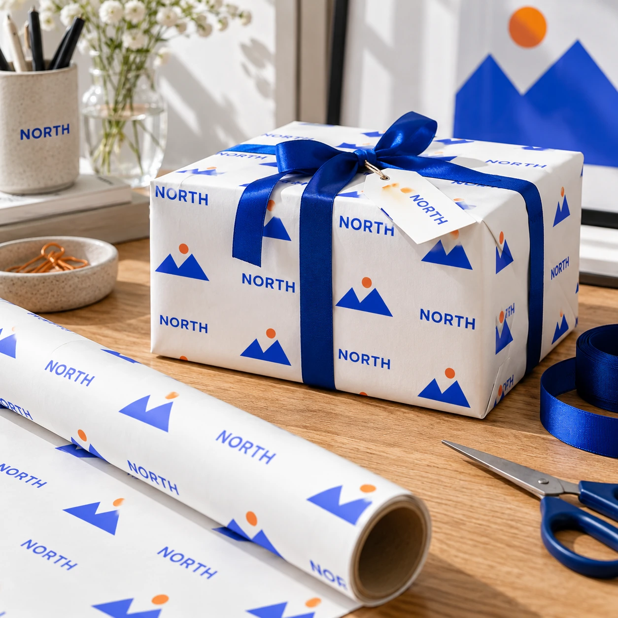 Illustrative gift wrapping paper