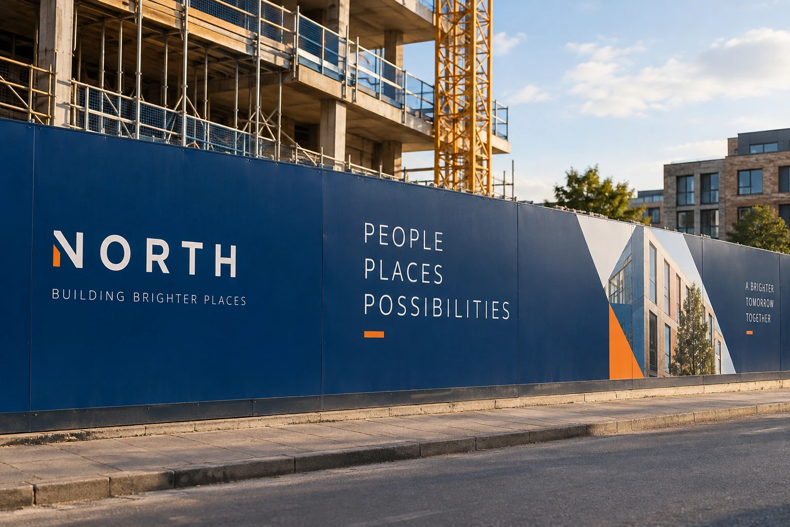 Illustrative hoarding and fence graphics