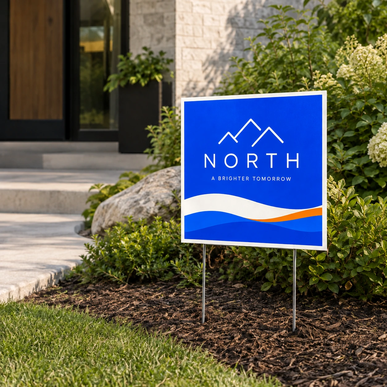 Illustrative lawn and stake signs