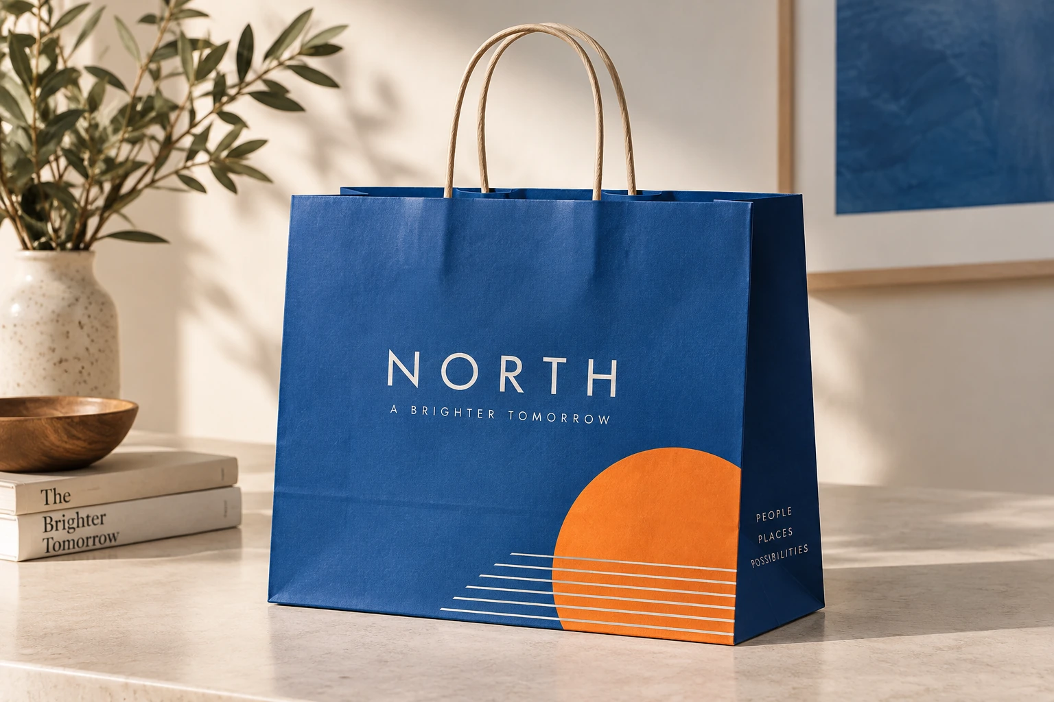 Illustrative paper shopping bags