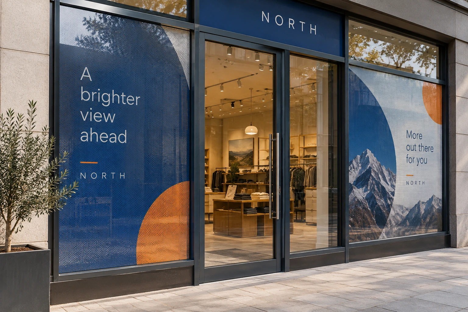 Illustrative perforated window graphics