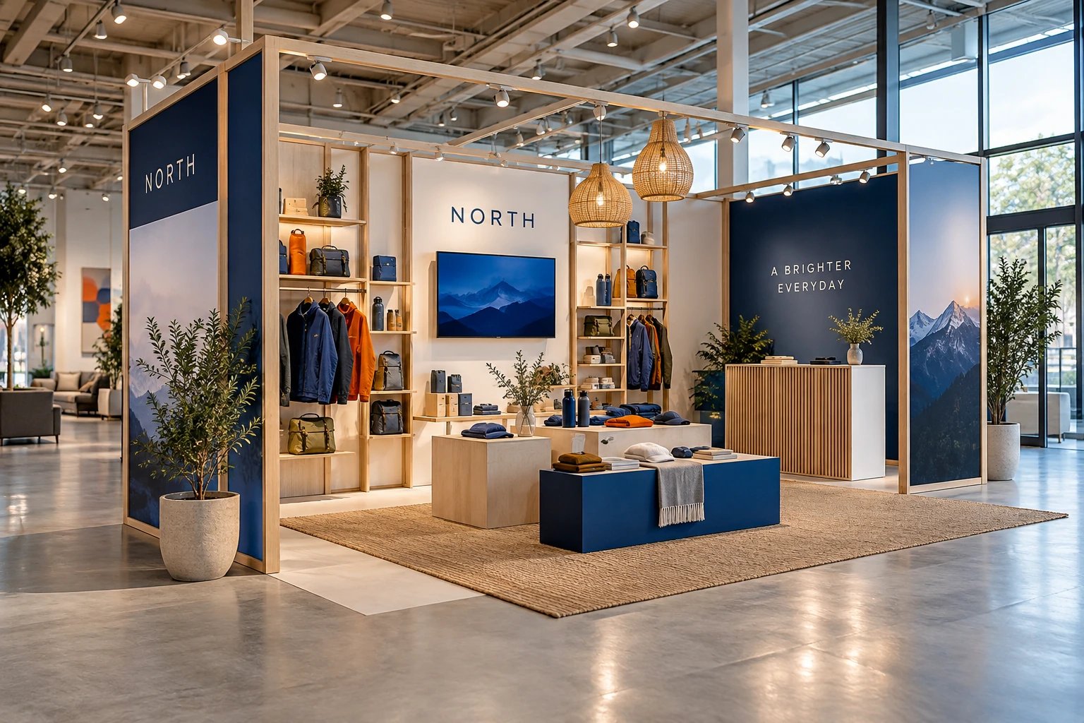 Illustrative pop-up retail sets