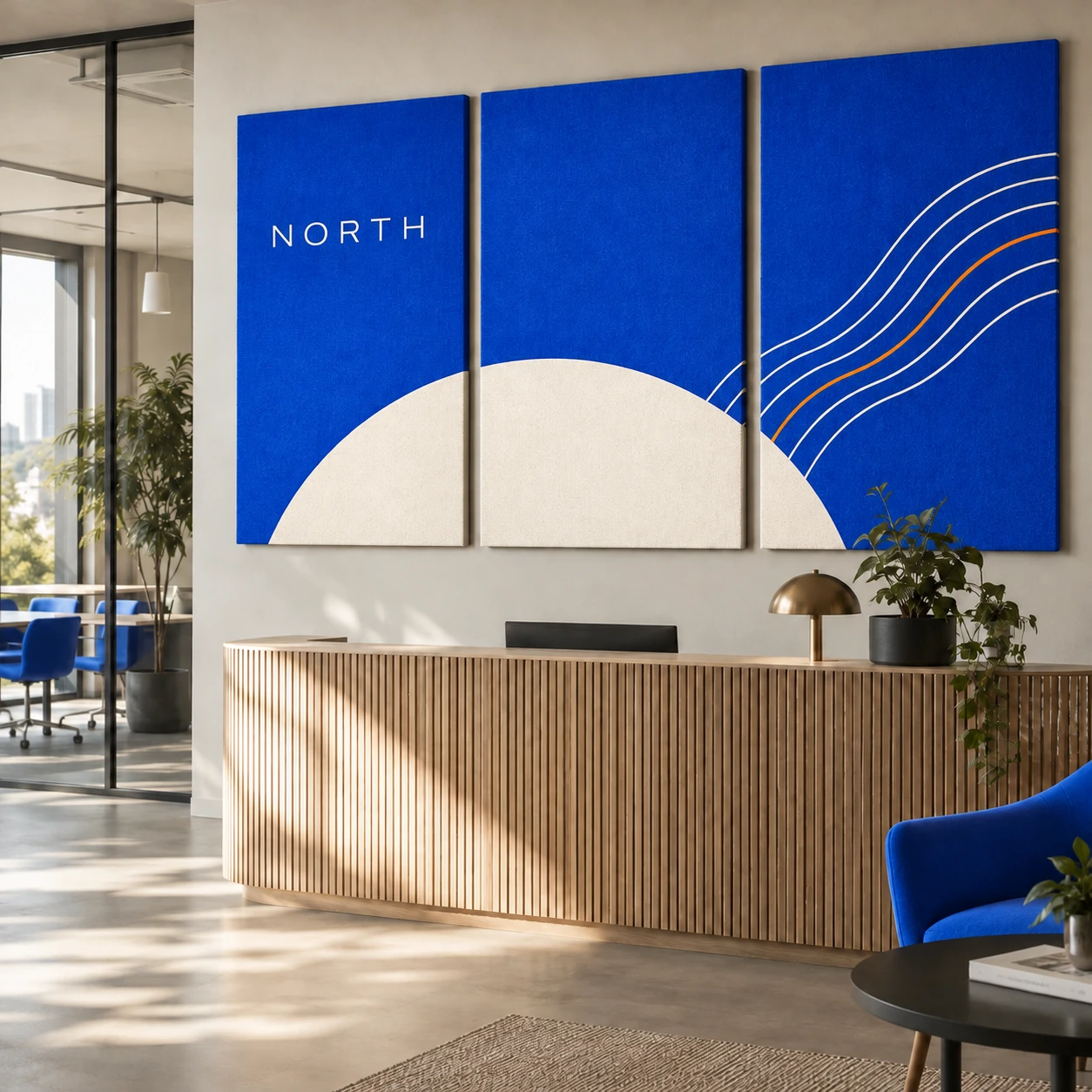 Illustrative printed acoustic panels