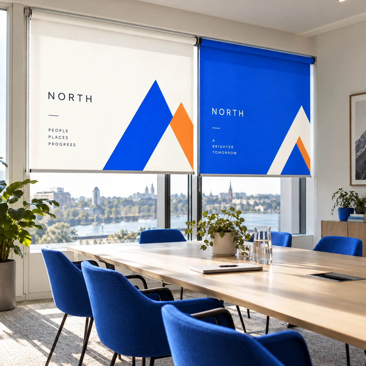 Illustrative printed blinds