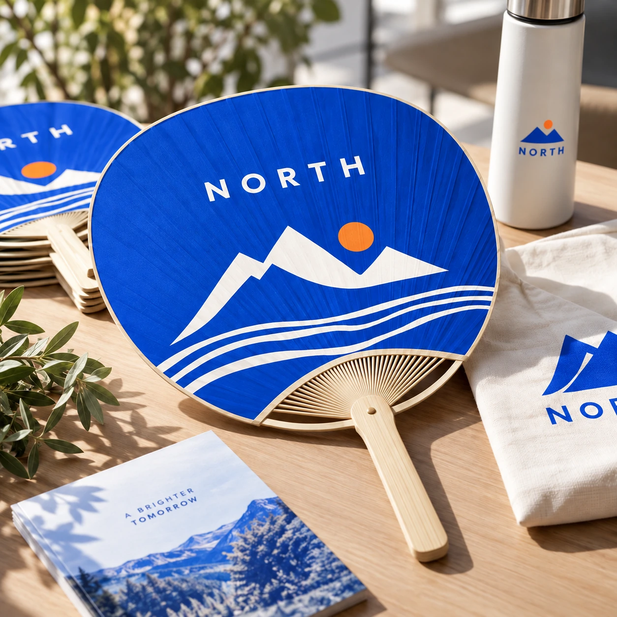 Illustrative promotional hand fans