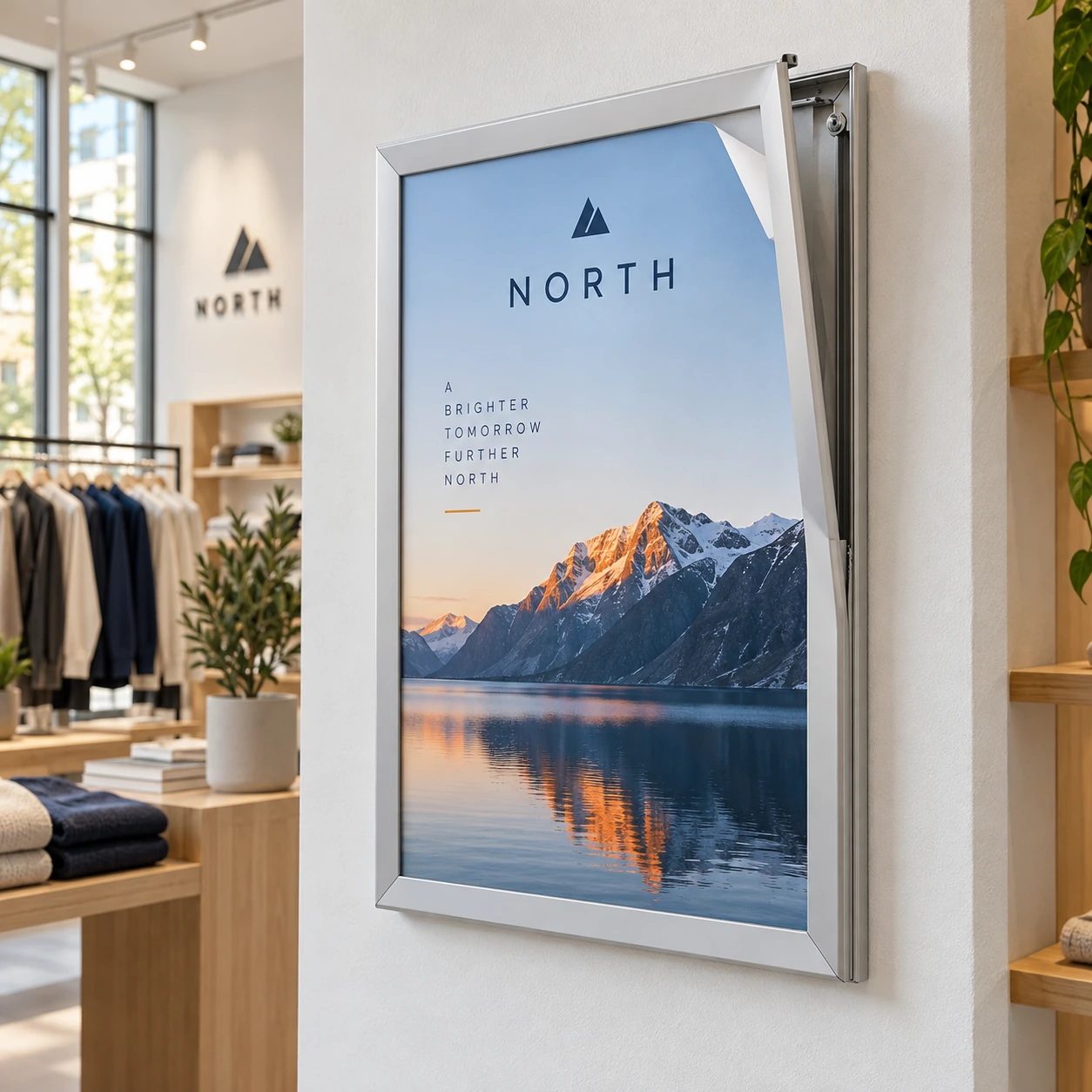 Illustrative snap-frame poster displays