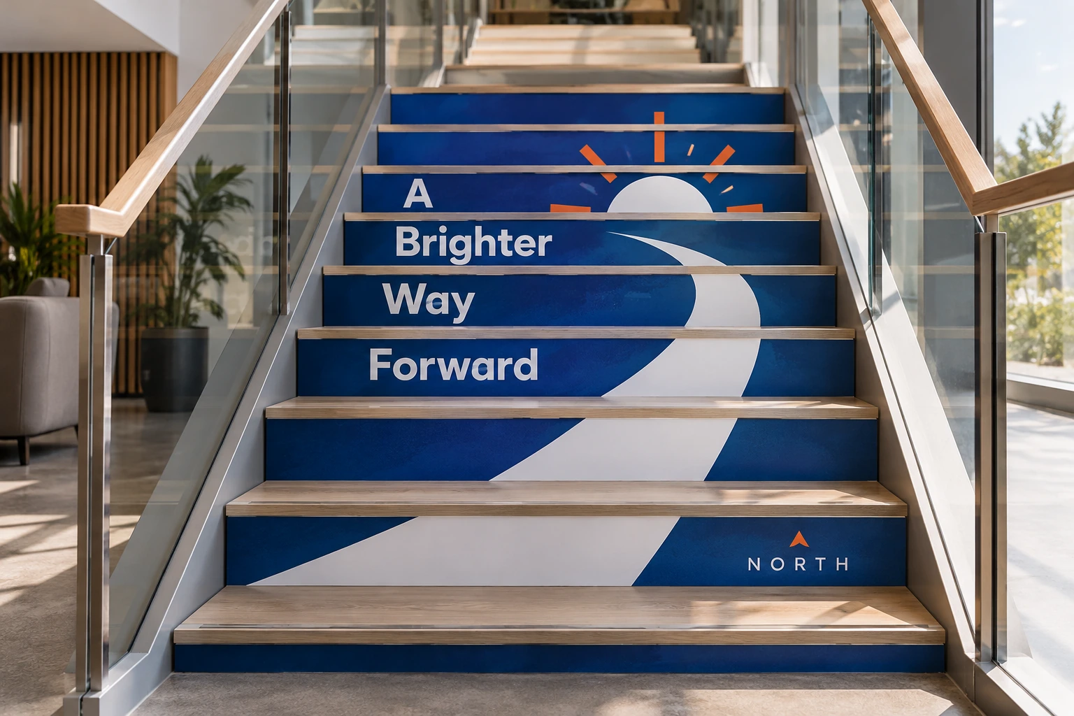Illustrative stair-riser graphics