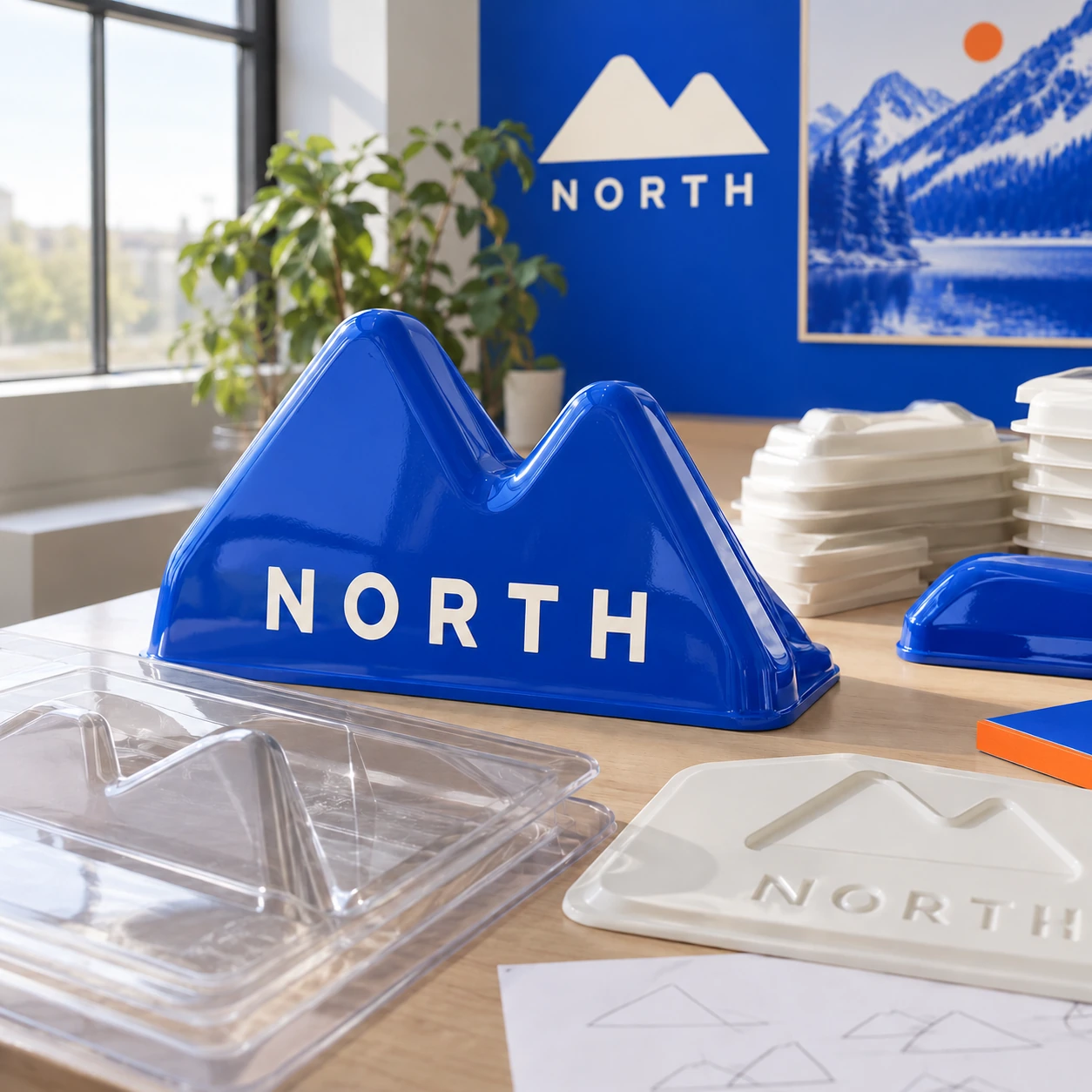 Illustrative vacuum-formed brand shapes