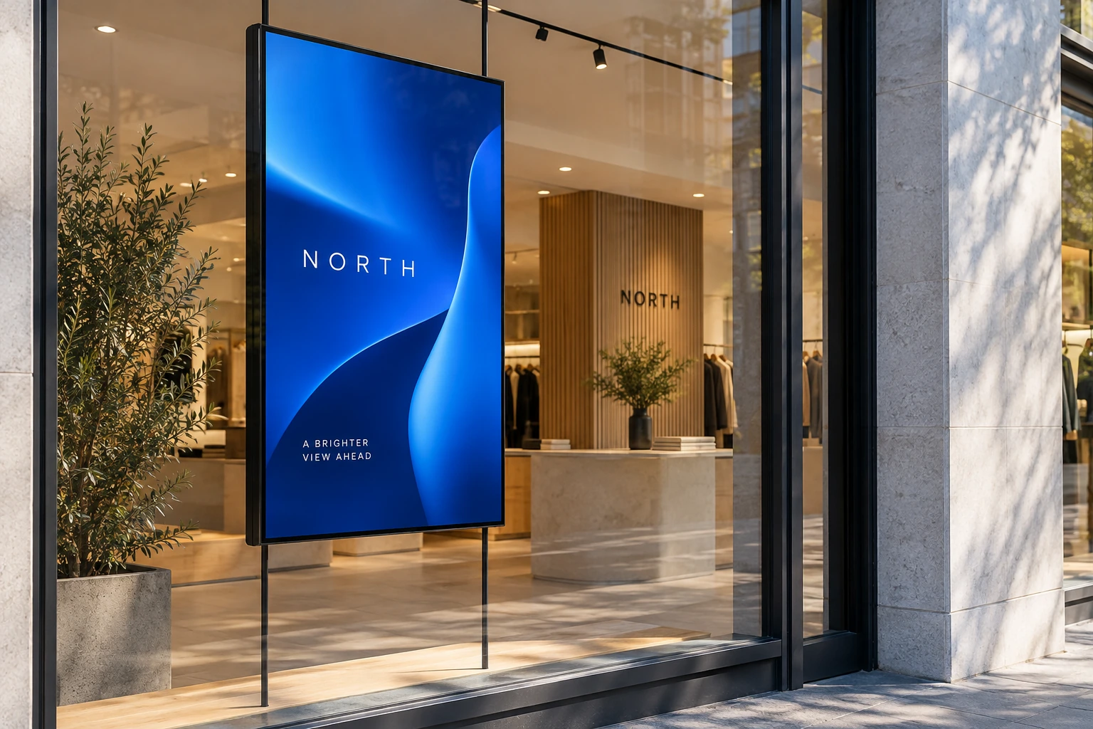 Illustrative window-facing displays